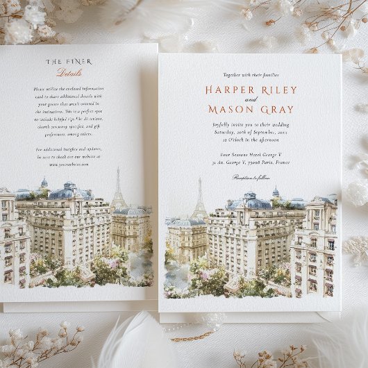 Four Seasons Hotel George V Paris Wedding Einladung