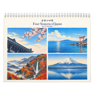 Four Seasons of Japan Woodblock Style Art Kalender