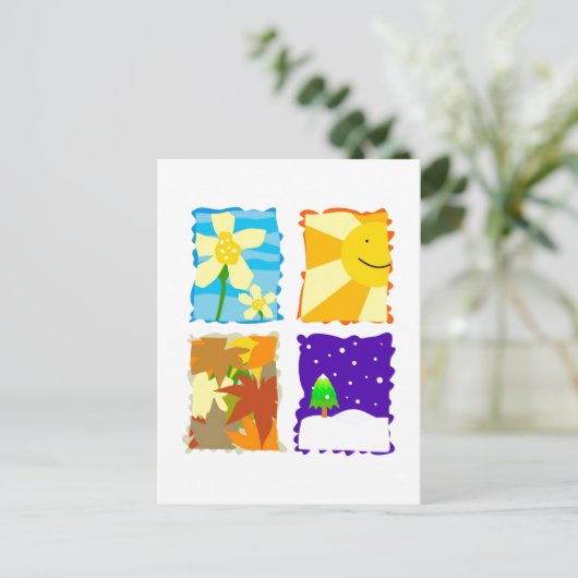Four Seasons Postkarte (Stehend Vorderseite)