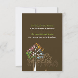 Four Seasons Tree Forest Wedding Card Einladung