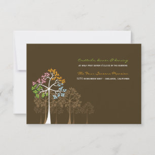 Four Seasons Tree Forest Wedding Card Einladung