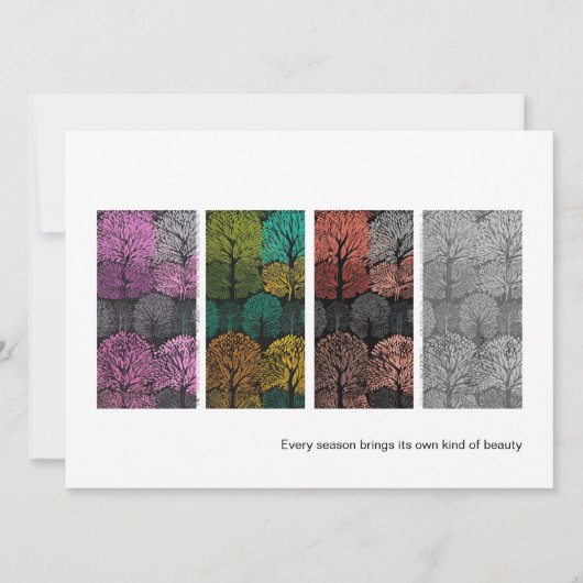 Four Seasons Trees Stilvolle moderne Karte (Vorderseite)