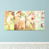 Four Seasons von Alfons Mucha, 1896 Leinwanddruck (Insitu (Holzboden))