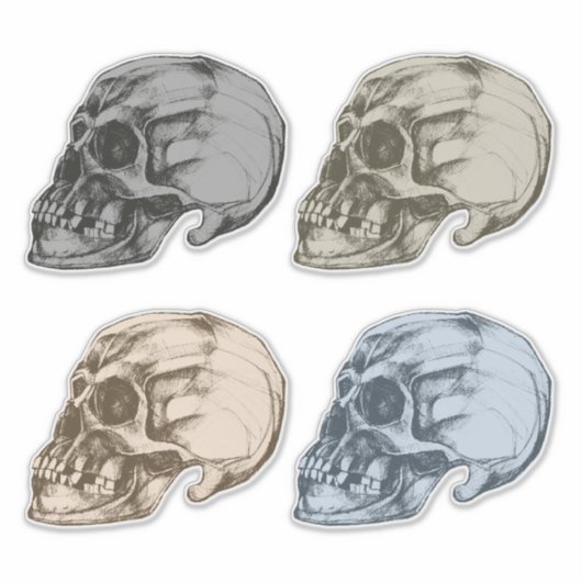 Four Skulls Vinyl Aufkleber (Vorderseite)