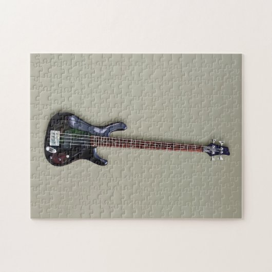 Four String Black Guitar Puzzle (Horizontal)