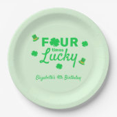 Four Times Lucky 4th Birthday Pappteller (Vorderseite)