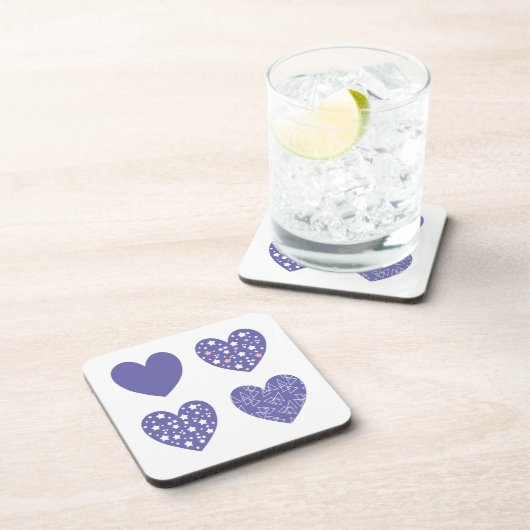 Four Veri Peri Hearts Getränkeuntersetzer (Rechte Seite)