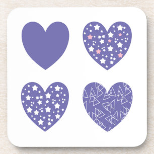 Four Veri Peri Hearts Getränkeuntersetzer