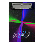 Four-Way Geometric Wave Mini Clipboard Klemmbrett (Vorderseite)