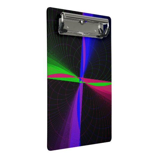 Four-Way Geometric Wave Mini Clipboard Klemmbrett (Schrägansicht)