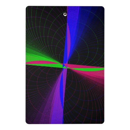 Four-Way Geometric Wave Mini Clipboard Klemmbrett (Rückseite)