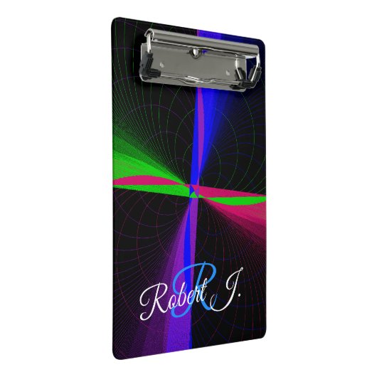 Four-Way Geometric Wave Mini Clipboard Mini Klemmbrett (Schrägansicht)