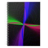 Four-Way Geometric Wave Spiral Notebook Notizblock (Vorderseite)