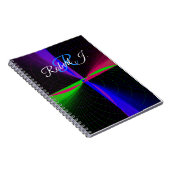 Four-Way Geometric Wave Spiral Notebook Notizblock (Rechte Seite)