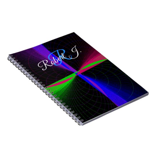 Four-Way Geometric Wave Spiral Notebook Notizblock (Rechte Seite)