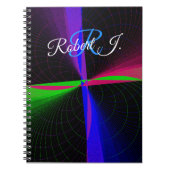 Four-Way Geometric Wave Spiral Notebook Notizblock (Vorderseite)