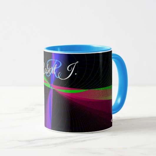 Four-Way Wave Geometric Coffee Mug Tasse (VorderseiteRechts)