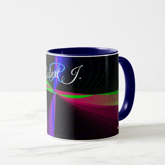 Four-Way Wave Geometric Coffee Mug Tasse (VorderseiteRechts)