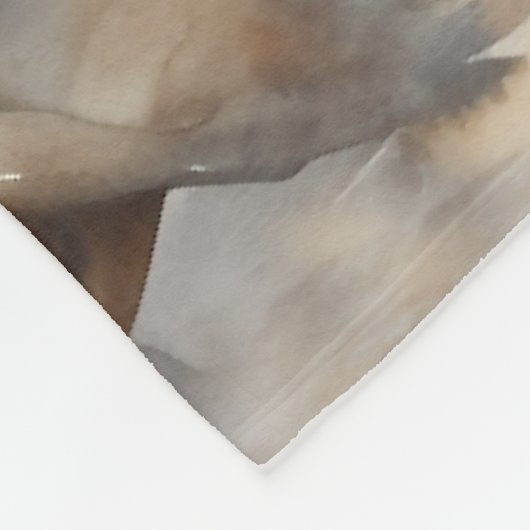 "Four Wild Mustangs" Dusty Western Wassercolor Fleecedecke (Ecke)