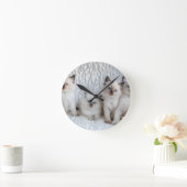 Four young Ragdoll cats sitting in a row Runde Wanduhr (Zuhause)