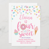 Fourever Sweet Birthday Party Einladung (Vorne/Hinten)