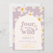 Fourever Wild Daisy Birthday Einladung (Vorderseite)