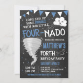 Fournado Birthday Einladung Tornado Twister Party (Vorderseite)