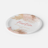 Fourteen Boho Pink Floral 14th Birthday Party Pappteller (Schrägansicht)