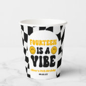 Fourteen Is A Vibe Retro 14th Birthday Party Pappbecher (Rückseite)