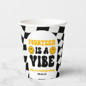 Fourteen Is A Vibe Retro 14th Birthday Party Pappbecher (Vorderseite)