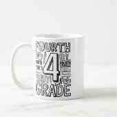 Fourth 4th Grade Typography Back To School  Kaffeetasse (Links)