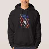 Fourth 4th of July American Flag Meowica Cat Hoodie (Vorderseite)