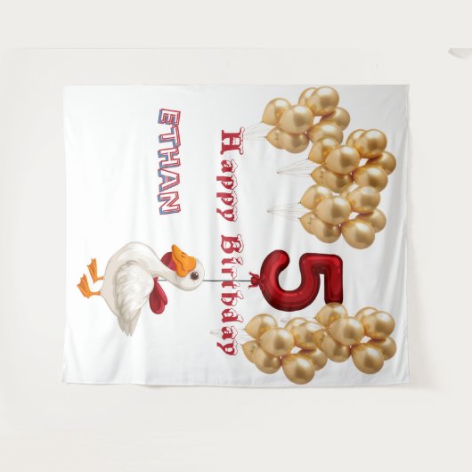 Fourth Birthday Wandteppich (Vorderseite (Horizontal))