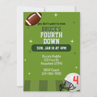 Fourth Down, Football 4th Birthday Einladung