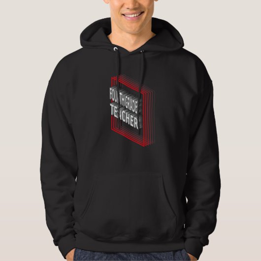 Fourth Grade Teacher Job Title Appreciation Retro Hoodie (Vorderseite)