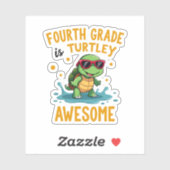 Fourth Grade Turtle-y Awesome First Day of Fourth Aufkleber (Blatt)