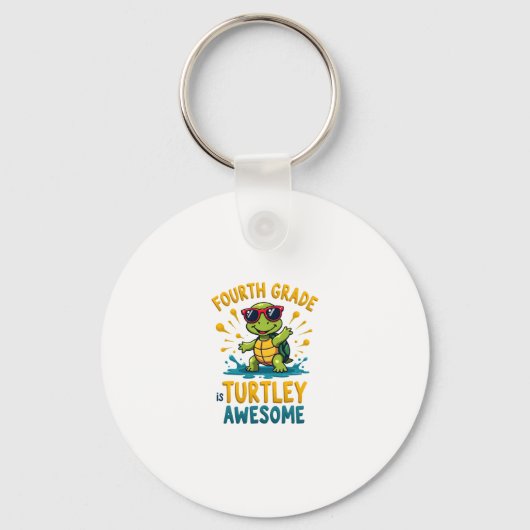 Fourth Grade Turtle-y Awesome First Day of Fourth Schlüsselanhänger (Vorderseite)