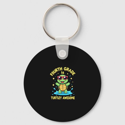 Fourth Grade Turtle-y Awesome First Day of Fourth Schlüsselanhänger (Vorderseite)