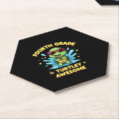 Fourth Grade Turtle-y Awesome First Day of Fourth Untersetzer (angewinkelt)