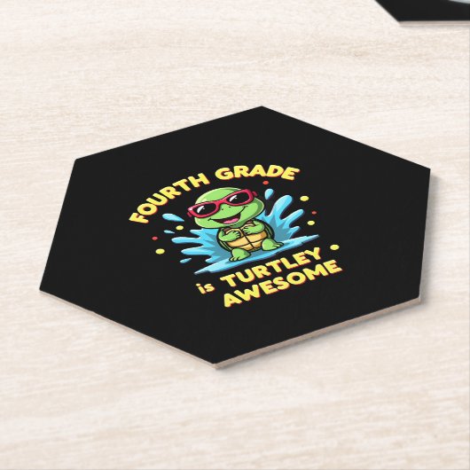 Fourth Grade Turtle-y Awesome First Day of Fourth  Untersetzer (angewinkelt)
