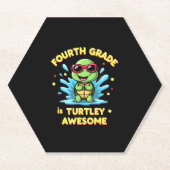 Fourth Grade Turtle-y Awesome First Day of Fourth  Untersetzer (Vorderseite)