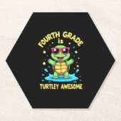 Fourth Grade Turtle-y Awesome First Day of Fourth Untersetzer (Vorderseite)