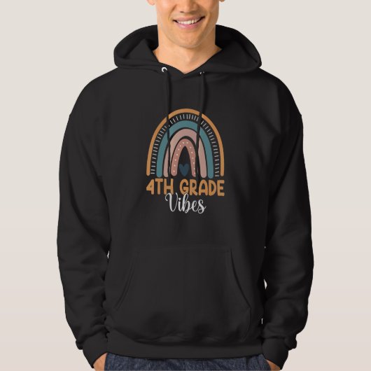Fourth Grade Vibes Rainbow Back To School 4th Grad Hoodie (Vorderseite)
