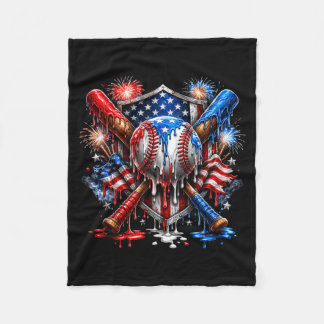Fourth of July 250 Jahre Freiheits-Baseball-Drip Fleecedecke