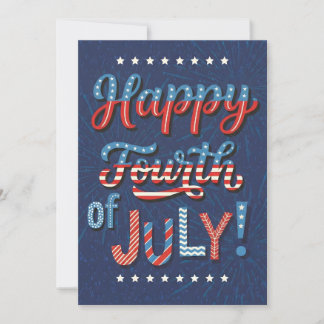 Fourth of July Art Patriotic Celebration Artwork H Feiertagskarte