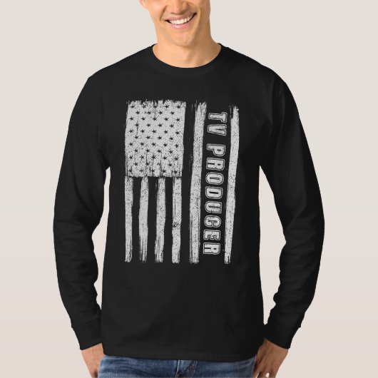 Fourth of July  for Men American Flag tv producer T-Shirt (Vorderseite)