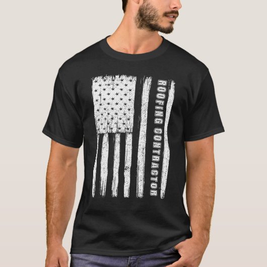 Fourth of July for Men roofing contractor T-Shirt (Vorderseite)