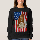 Fourth Of July Gnome Graphic Patriotic Horse Ameri Sweatshirt (Vorderseite)