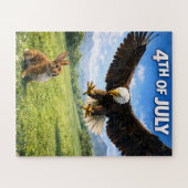 Fourth of July, patriotic eagle and bunny jigsaw p Puzzle (Horizontal)