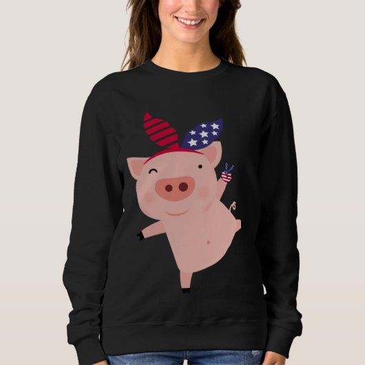 Fourth of July Pig Sweatshirt (Vorderseite)